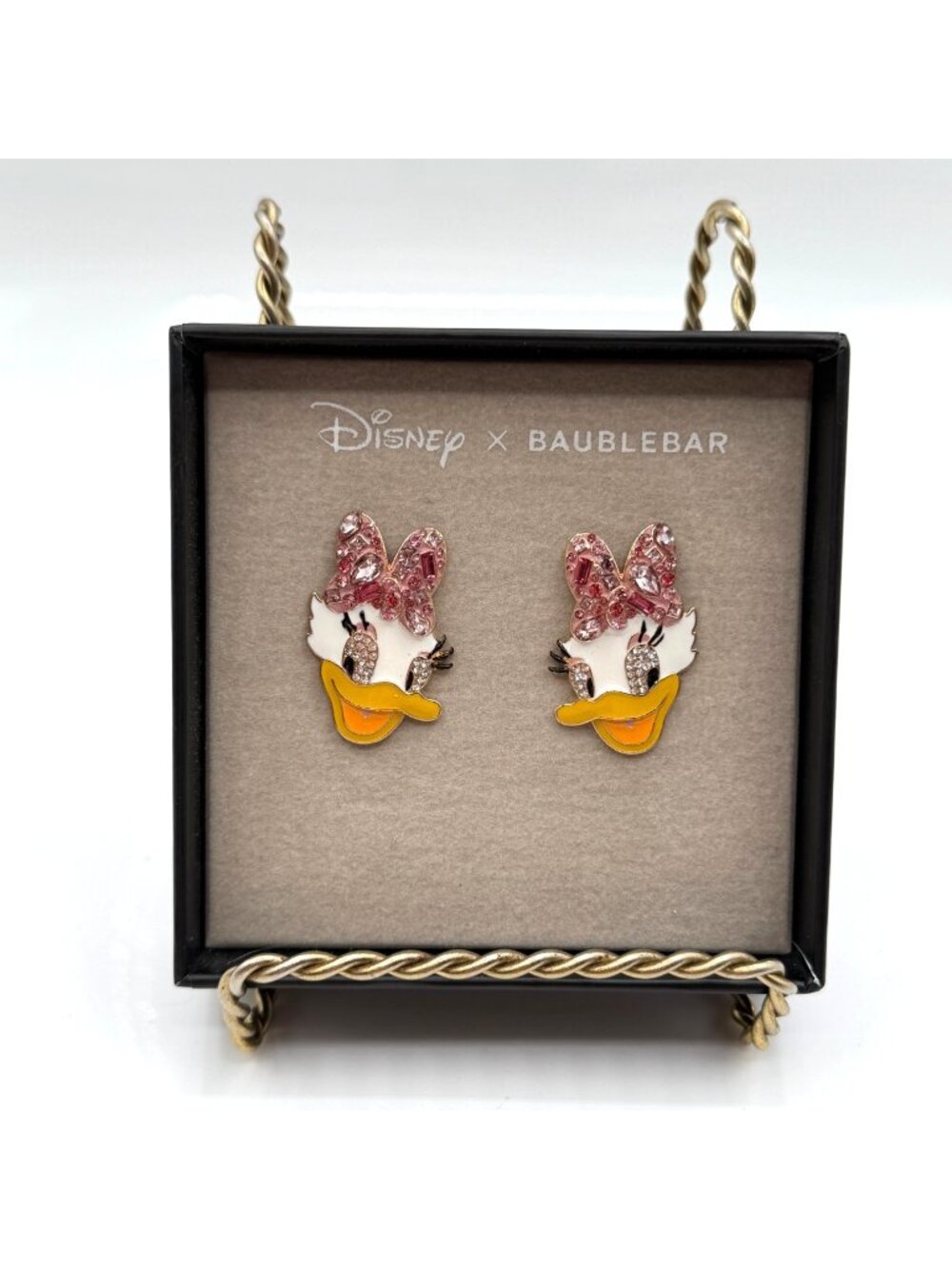 Disney X Baublebar Daisy Duck Pink Bow Sparkly Stud Earrings